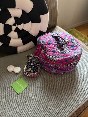 Vera Bradley Hot Pink Paisley Quilted Kids Makeup/Accessory Case